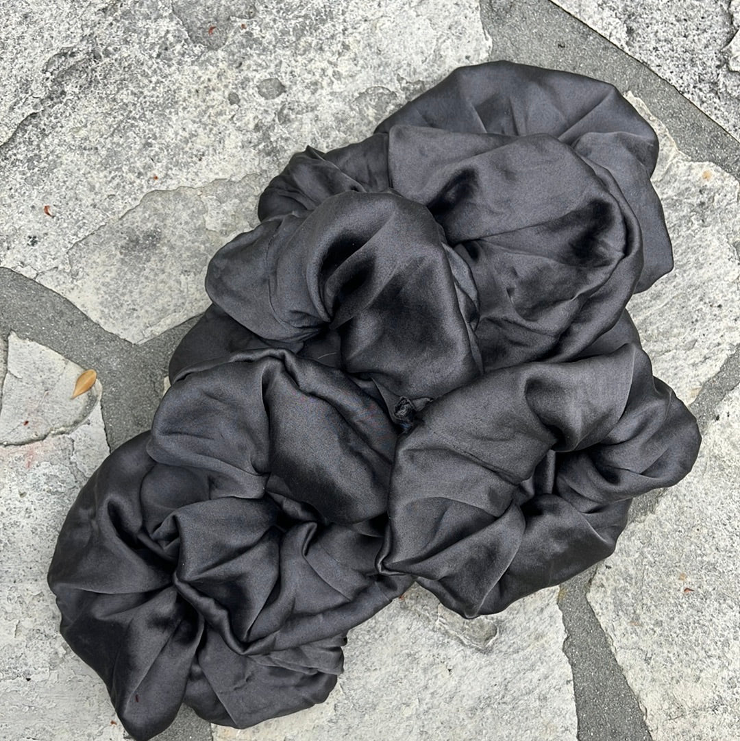 Silver Moon Silk Scrunchie