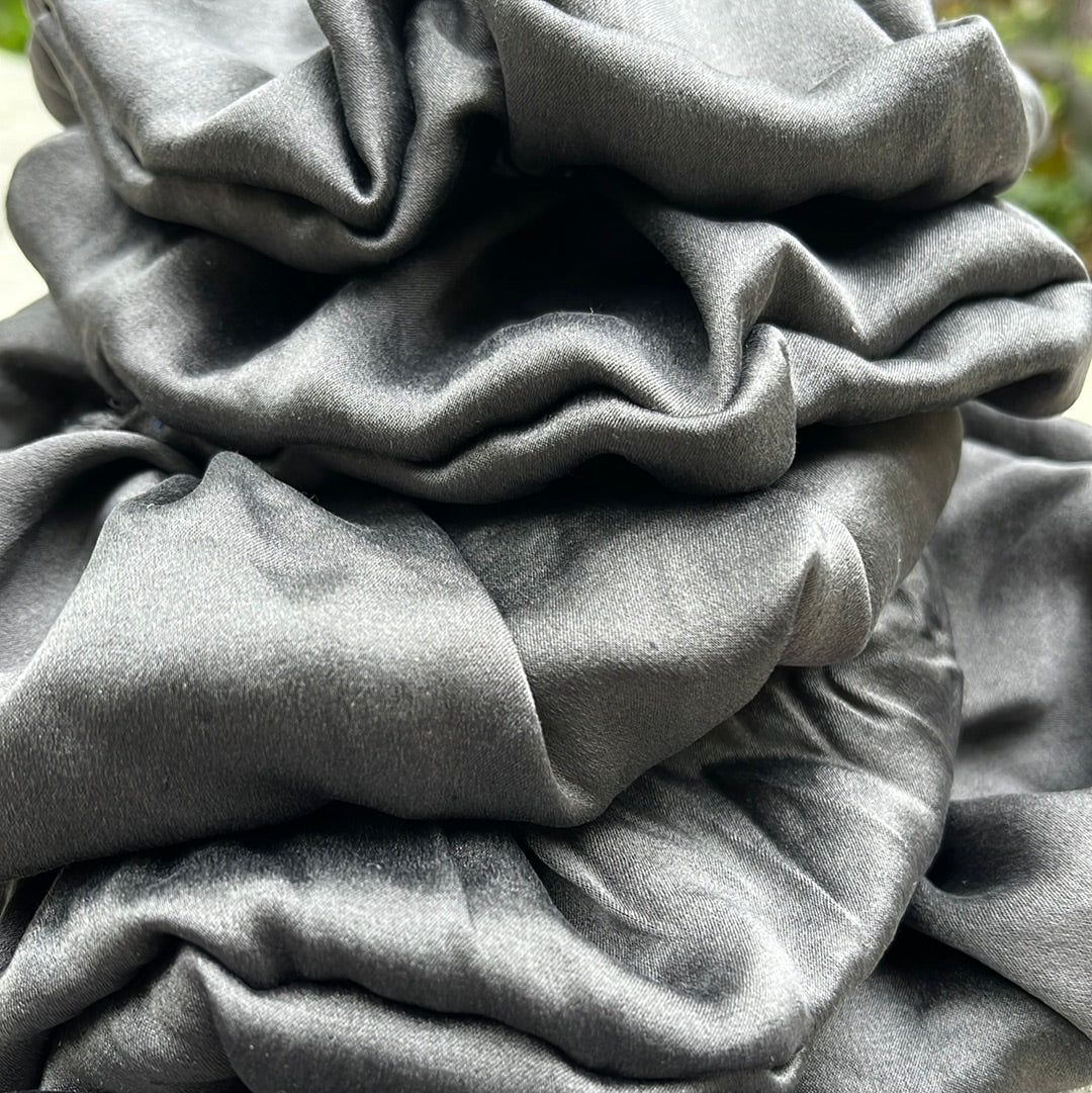 Silver Moon Silk Scrunchie
