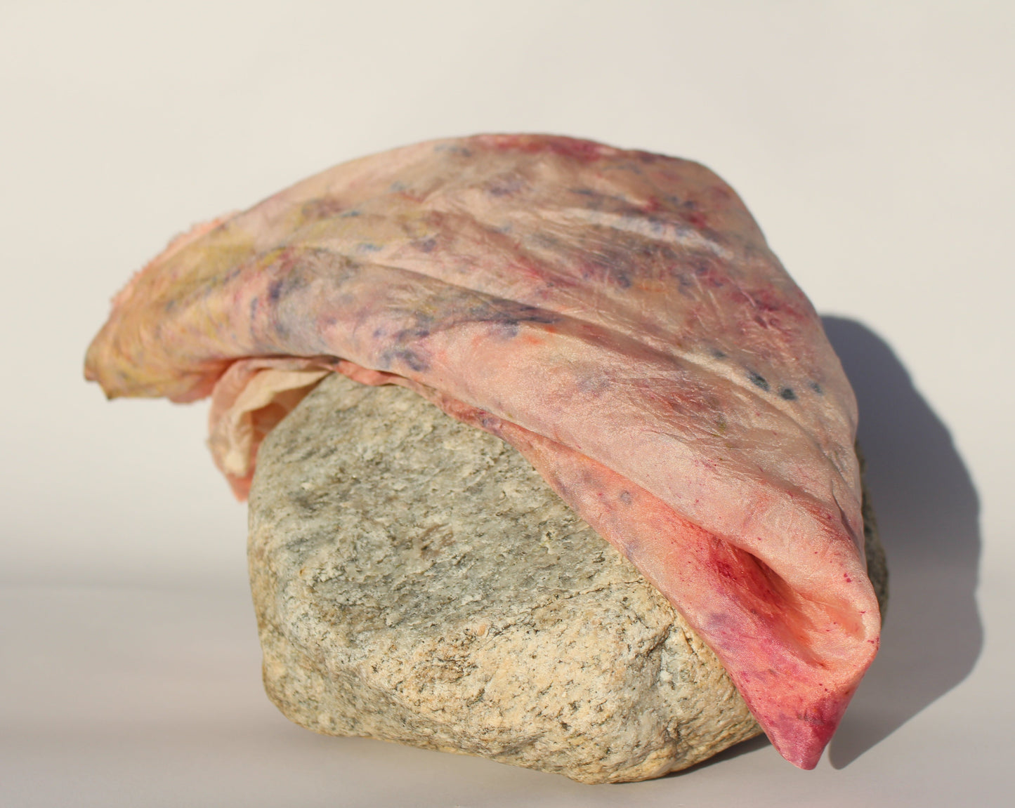 Plant dyed silk scarf