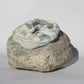 Blue silk scrunchie on a rock